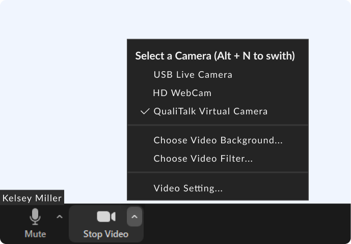 QualiTalk Virtual Camera